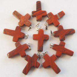 Pandantiv Jasp Roșu în formă de Cruce